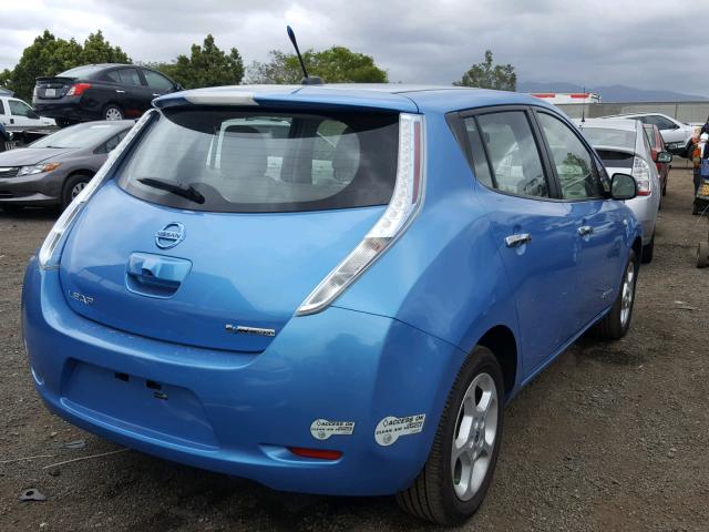 JN1AZ0CP5BT008845 - 2011 NISSAN LEAF SV BLUE photo 4