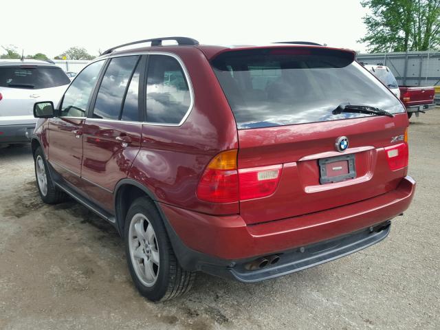 5UXFB33542LH36259 - 2002 BMW X5 4.4I RED photo 3