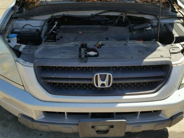 2HKYF18644H581401 - 2004 HONDA PILOT EXL SILVER photo 7