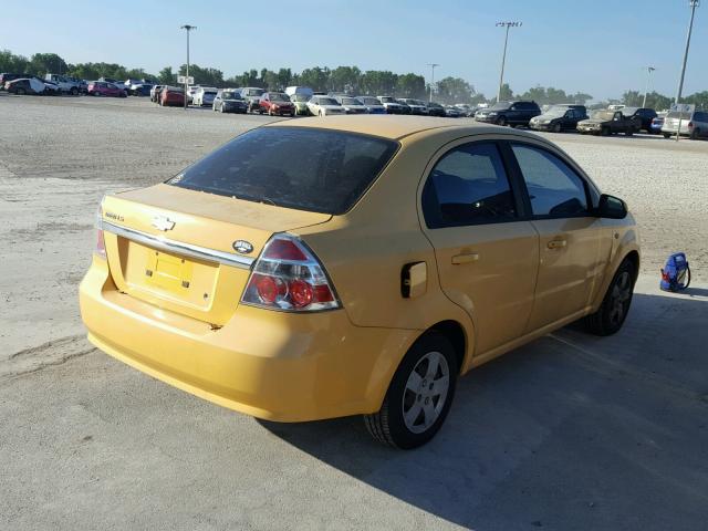 KL1TD56677B187799 - 2007 CHEVROLET AVEO BASE YELLOW photo 4