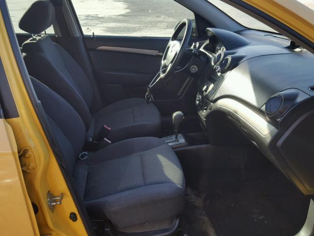 KL1TD56677B187799 - 2007 CHEVROLET AVEO BASE Sarı foto 5