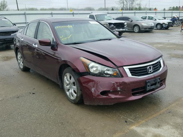 1HGCP36878A008353 - 2008 HONDA ACCORD EXL MAROON photo 1