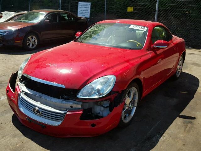 JTHFN48Y620008568 - 2002 LEXUS SC 430 RED photo 2