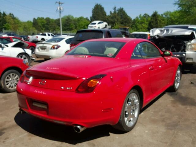 JTHFN48Y620008568 - 2002 LEXUS SC 430 RED photo 4