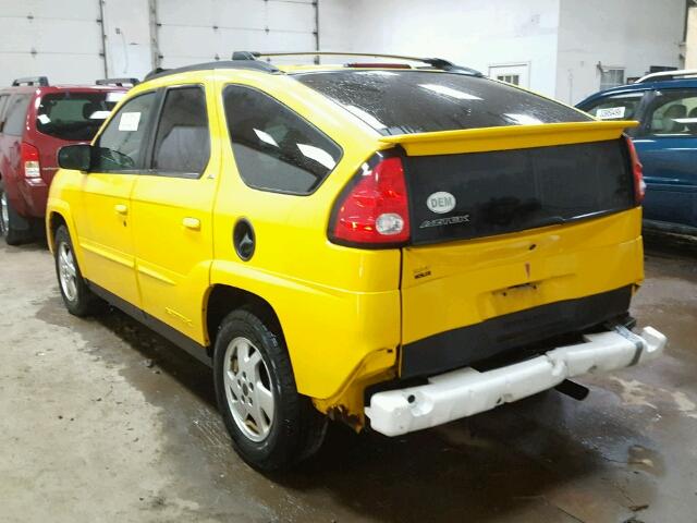 3G7DA03E92S559790 - 2002 PONTIAC AZTEK YELLOW photo 3