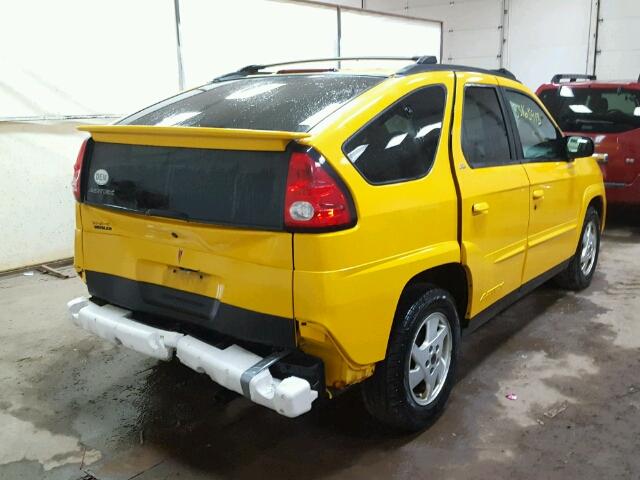 3G7DA03E92S559790 - 2002 PONTIAC AZTEK YELLOW photo 4