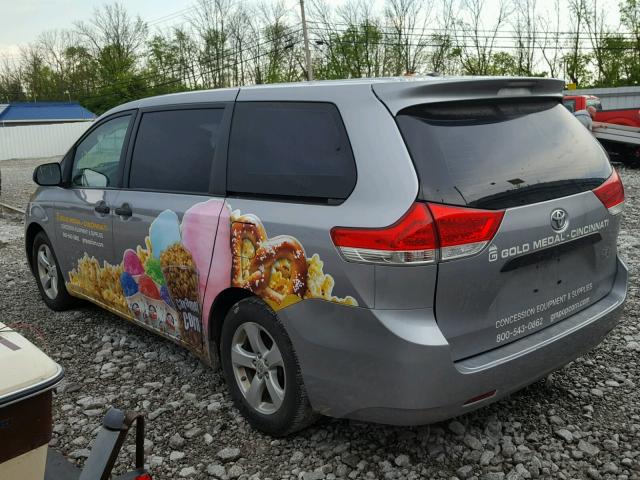 5TDZK3DC3CS251734 - 2012 TOYOTA SIENNA BAS GRAY photo 3