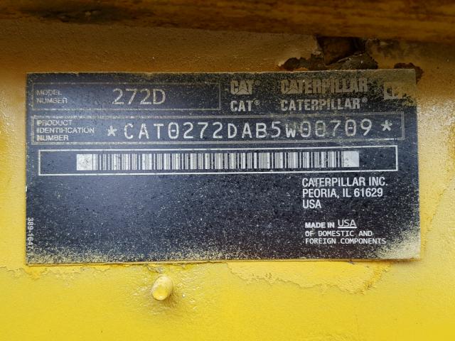 CAT0272DAB5W00709 - 2014 CATERPILLAR 272D YELLOW photo 10