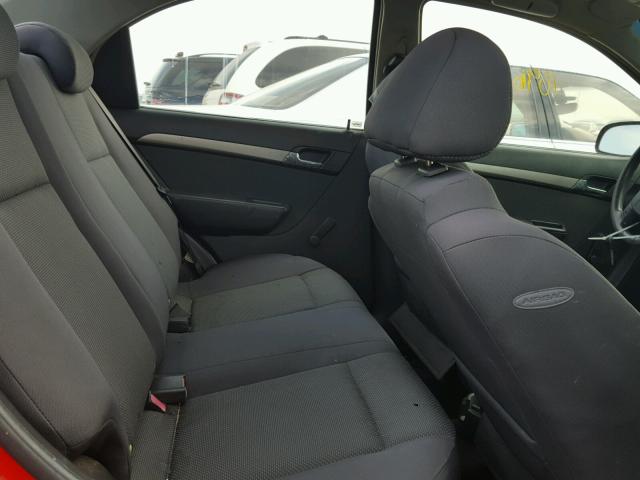 KL1TD56617B055556 - 2007 CHEVROLET AVEO BASE Qırmızı foto 6