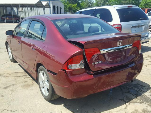 19XFA1F68BE001593 - 2011 HONDA CIVIC LX-S BURGUNDY photo 3