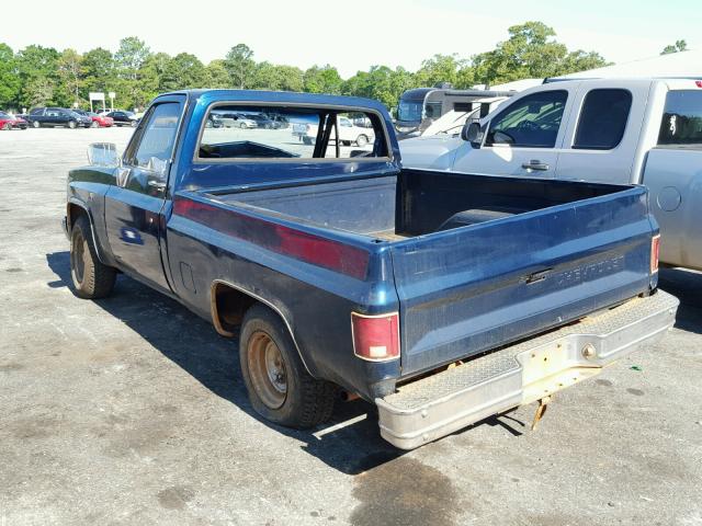 1GCDR14H8HS101672 - 1987 CHEVROLET R10 BLUE photo 3