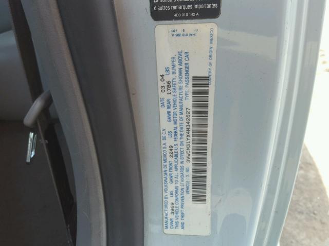 3VWCM31YX4M342627 - 2004 VOLKSWAGEN NEW BEETLE 蓝色 照片 10