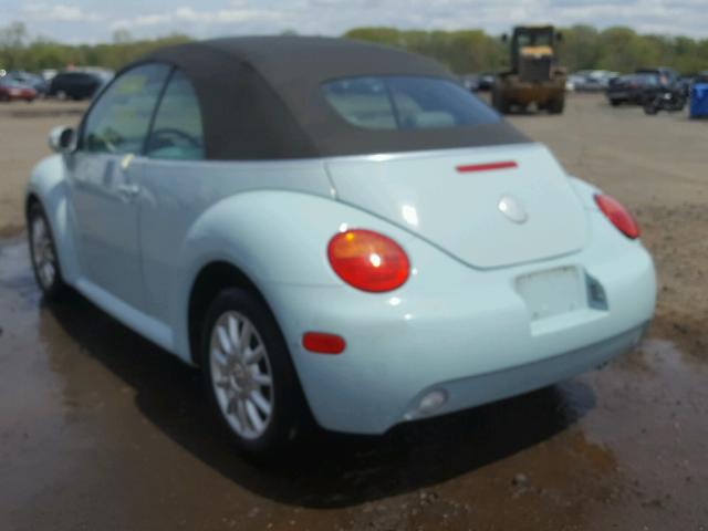 3VWCM31YX4M342627 - 2004 VOLKSWAGEN NEW BEETLE BLUE photo 3