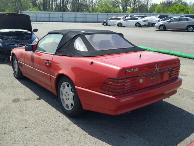 WDBFA66E2MF036447 - 1991 MERCEDES-BENZ 500 SL RED photo 3