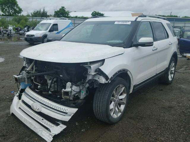 1FM5K8F83DGA95688 - 2013 FORD EXPLORER L WHITE photo 2