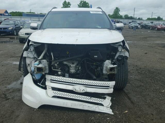 1FM5K8F83DGA95688 - 2013 FORD EXPLORER L WHITE photo 9