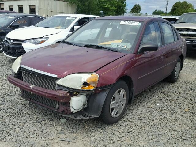 2HGES16543H560968 - 2003 HONDA CIVIC LX BURGUNDY photo 2