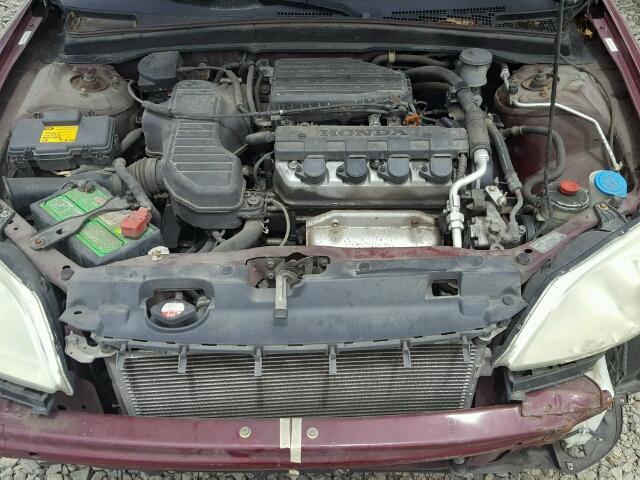 2HGES16543H560968 - 2003 HONDA CIVIC LX BURGUNDY photo 7