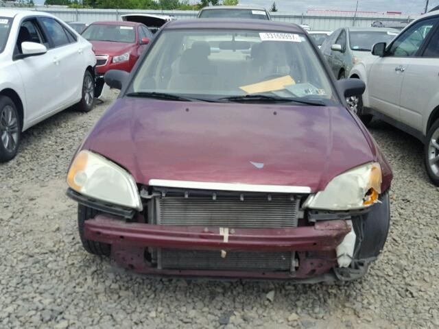 2HGES16543H560968 - 2003 HONDA CIVIC LX BURGUNDY photo 9