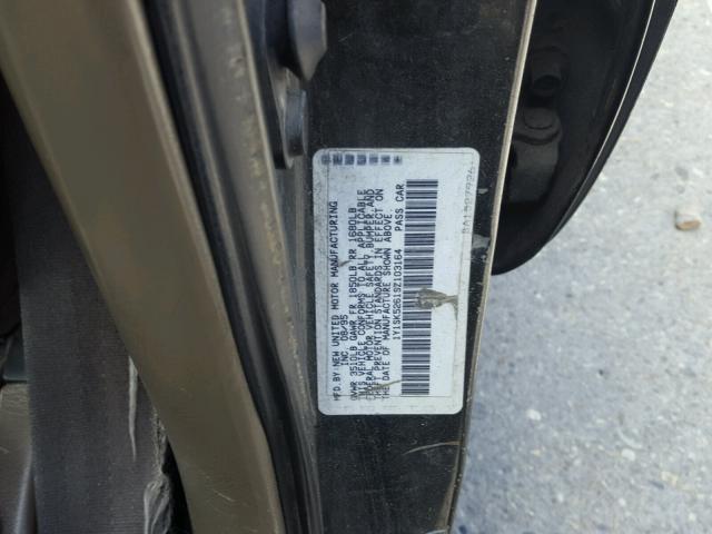 1Y1SK5261SZ103164 - 1995 GEO PRIZM BASE Սև լուսանկար 10