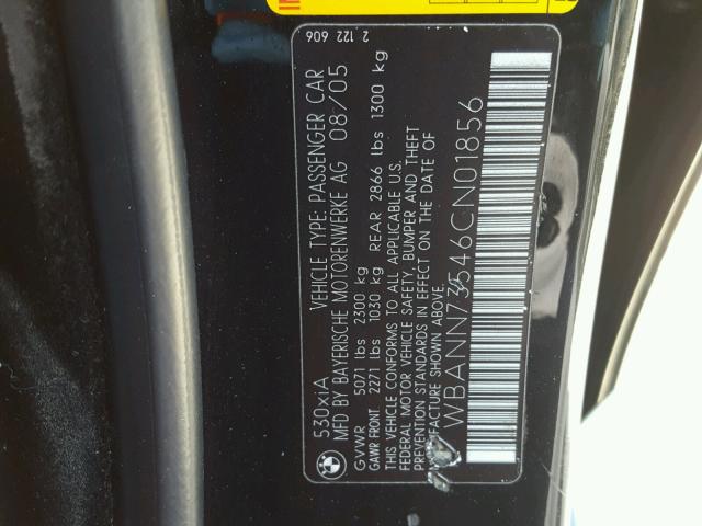 WBANN73546CN01856 - 2006 BMW 530 XIT BLACK photo 10