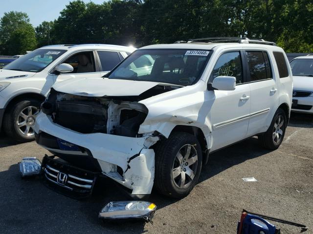 5FNYF3H96EB009297 - 2014 HONDA PILOT TOUR WHITE photo 2