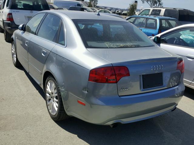 WAUDF78E48A137793 - 2008 AUDI A4 2.0T QU SILVER photo 3