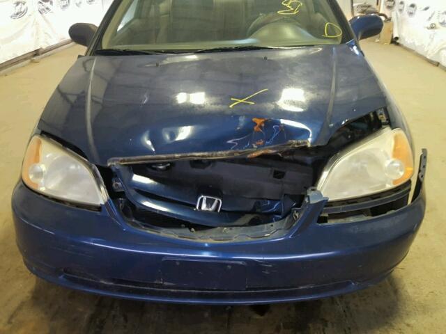 1HGEM22912L075780 - 2002 HONDA CIVIC EX BLUE photo 9