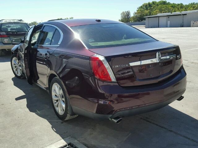 1LNHL9DR7BG601077 - 2011 LINCOLN MKS MAROON photo 3