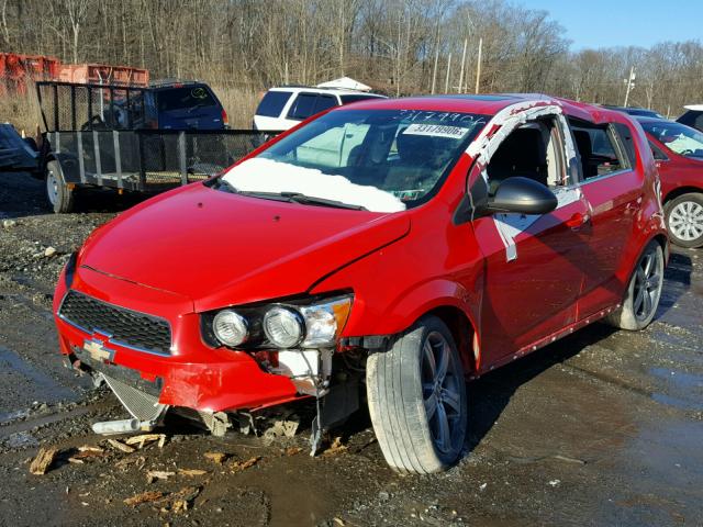 1G1JH6SB7D4211654 - 2013 CHEVROLET SONIC RS RED photo 2