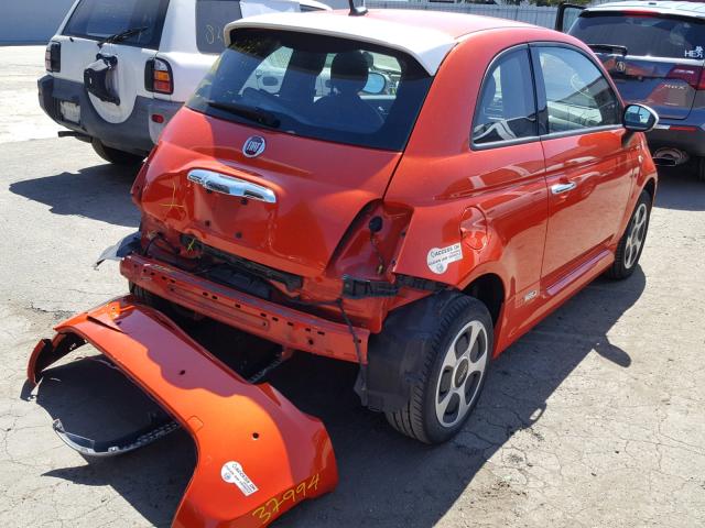 3C3CFFGE2FT685439 - 2015 FIAT 500 ELECTR ORANGE photo 4