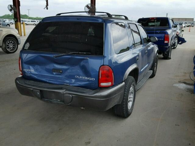 1B4HR38N42F139281 - 2002 DODGE DURANGO SP BLUE photo 4