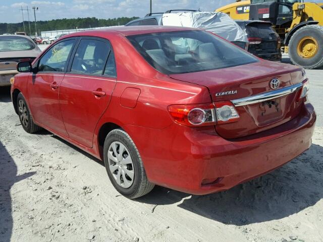 2T1BU4EE2BC575928 - 2011 TOYOTA COROLLA BA RED photo 3