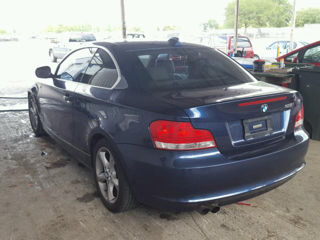 WBAUP7C50BVK78042 - 2011 BMW 128 I BLUE photo 3