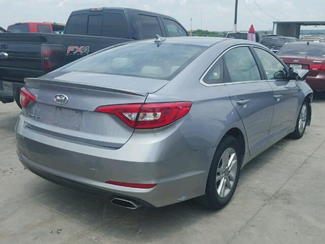 5NPE24AF0FH152673 - 2015 HYUNDAI SONATA SE GRAY photo 4