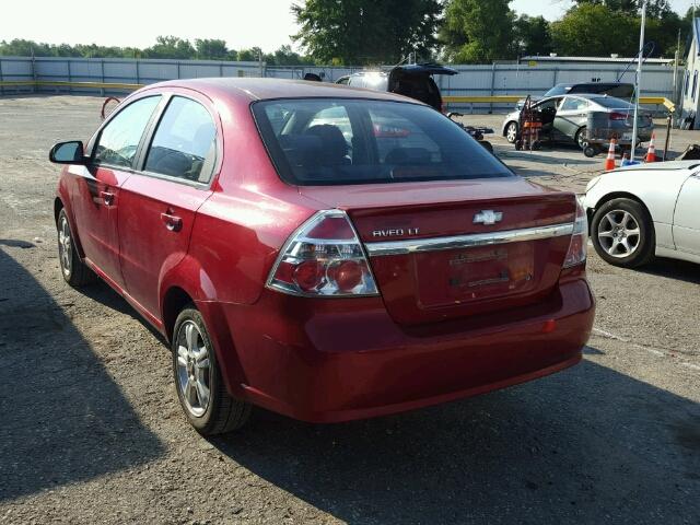 KL1TD5DE3BB214337 - 2011 CHEVROLET AVEO LS RED photo 3