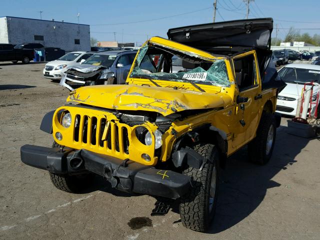 1C4AJWAG9FL640828 - 2015 JEEP WRANGLER S YELLOW photo 2