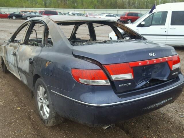 KMHFC46F06A100621 - 2006 HYUNDAI AZERA SE BURN photo 3