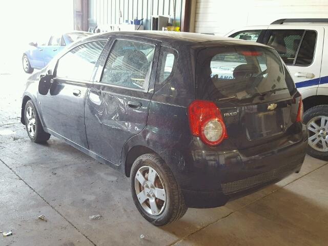 KL1TD66E89B645902 - 2009 CHEVROLET AVEO LS BLACK photo 3