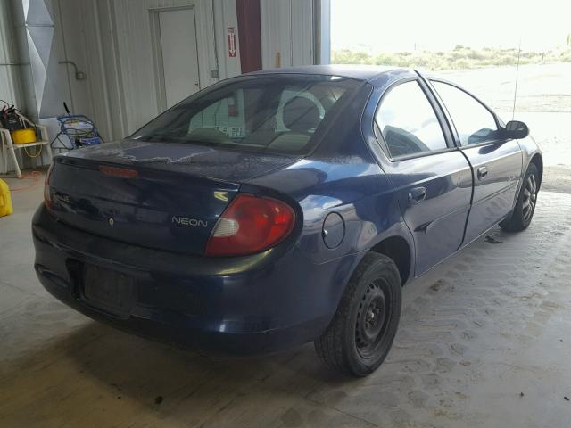 1P3ES46C21D185039 - 2001 PLYMOUTH NEON BASE BLUE photo 4