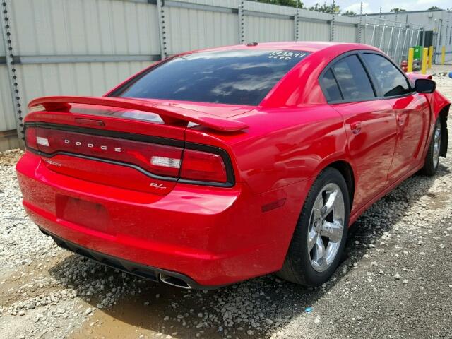 2C3CDXCT6EH264427 - 2014 DODGE CHARGER RED photo 4