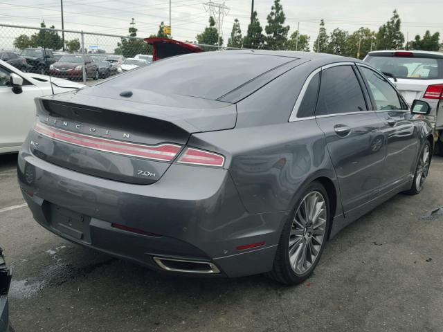 3LN6L2LU4ER803747 - 2014 LINCOLN MKZ HYBRID GRAY photo 4