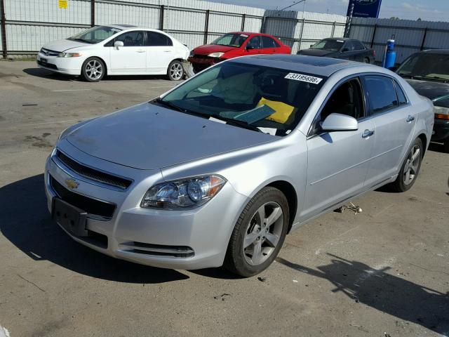 1G1ZC5EU0CF284358 - 2012 CHEVROLET MALIBU 1LT SILVER photo 2