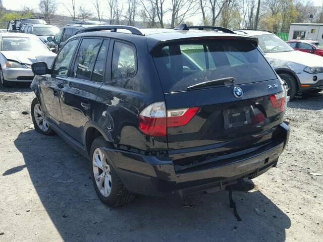 WBXPC9C47AWJ39181 - 2010 BMW X3 XDRIVE3 BLACK photo 3