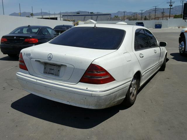 WDBNG70J22A277246 - 2002 MERCEDES-BENZ S 430 WHITE photo 4