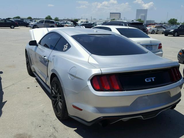 1FA6P8CF4G5205036 - 2016 FORD MUSTANG GT SILVER photo 3