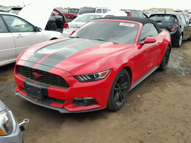 1FATP8UH5F5383491 - 2015 FORD MUSTANG RED photo 2