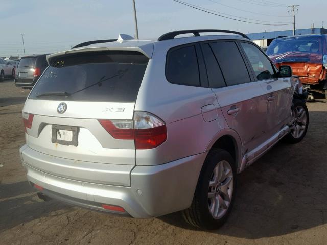 WBXPC93447WF09899 - 2007 BMW X3 3.0SI SILVER photo 4