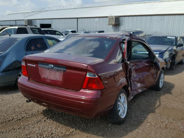 1FAFP34N37W268292 - 2007 FORD FOCUS ZX4 RED photo 4