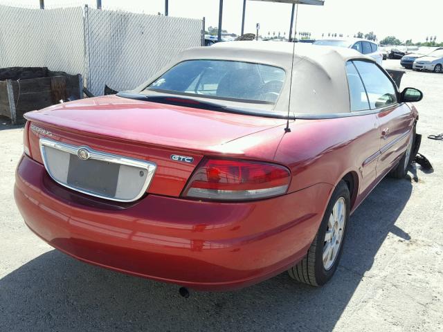 1C3EL75R54N227128 - 2004 CHRYSLER SEBRING GT RED photo 4